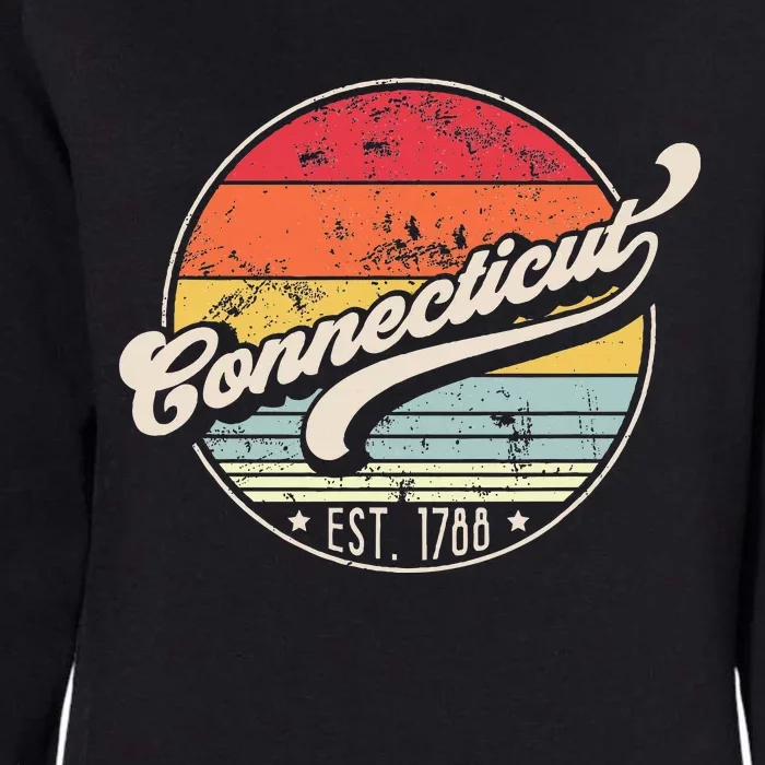 Retro Connecticut Home State Ct Cool 70s Style Sunset Womens California Wash Sweatshirt