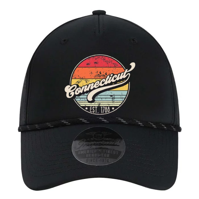 Retro Connecticut Home State Ct Cool 70s Style Sunset Performance The Dyno Cap