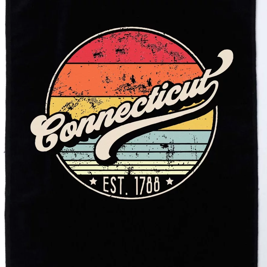 Retro Connecticut Home State Ct Cool 70s Style Sunset Platinum Collection Golf Towel