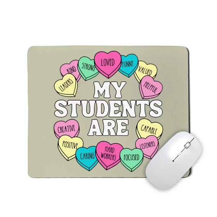 Retro Candy Heart Teacher ValentineS Positive Affirmation Mousepad