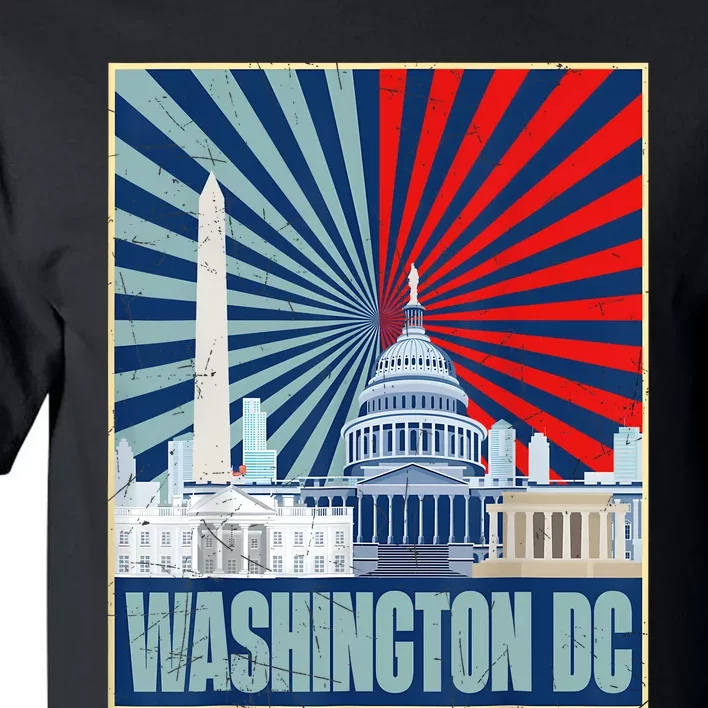 Retro Capitol Hill Washington DC American Flag 4th Of July Tall T-Shirt