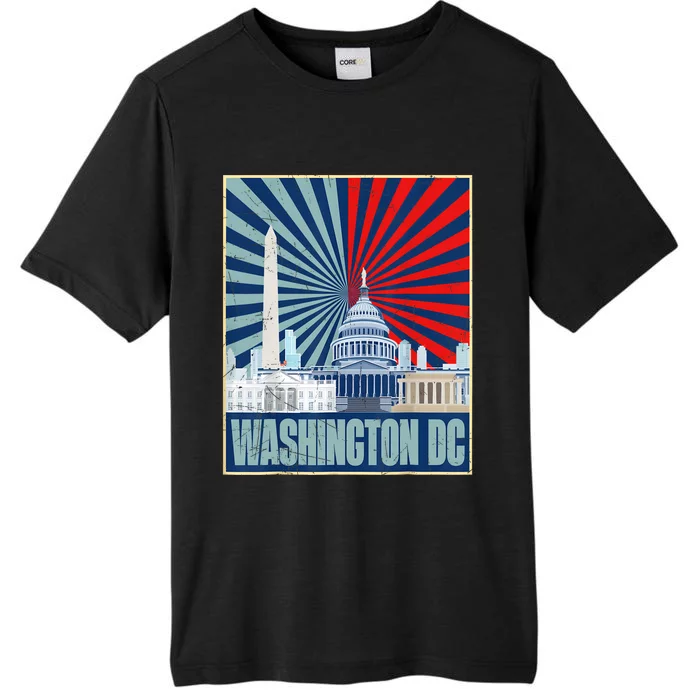 Retro Capitol Hill Washington DC American Flag 4th Of July ChromaSoft Performance T-Shirt