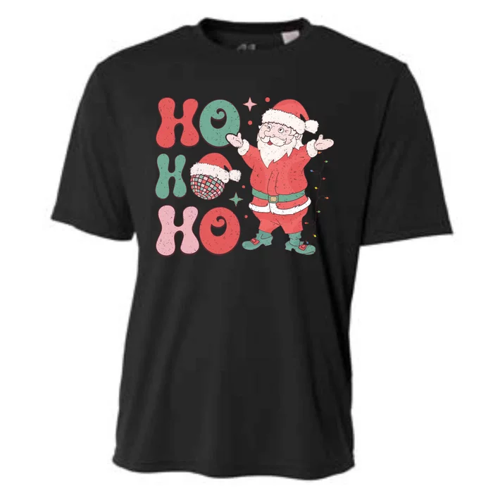 Retro Christmas Ho Ho Ho Design Cooling Performance Crew T-Shirt