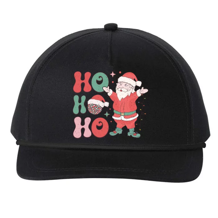 Retro Christmas Ho Ho Ho Design Snapback Five-Panel Rope Hat