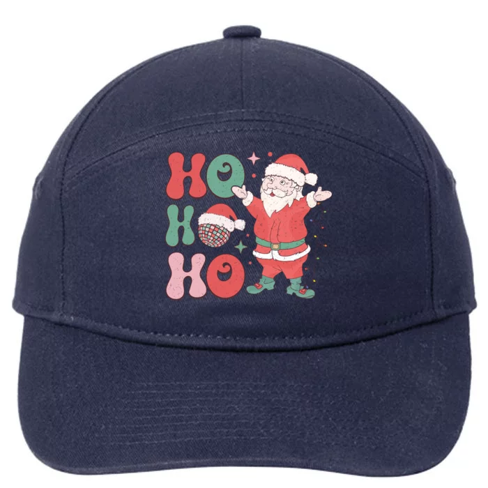 Retro Christmas Ho Ho Ho Design 7-Panel Snapback Hat