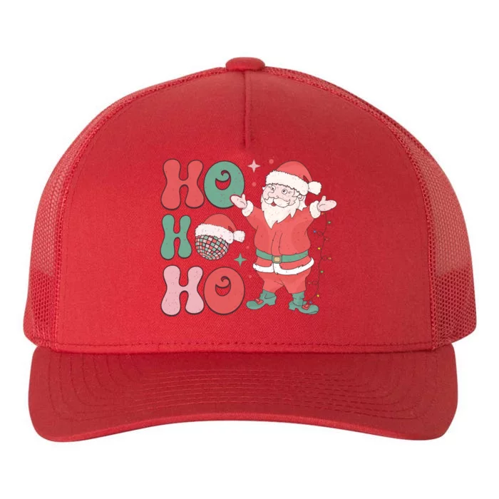 Retro Christmas Ho Ho Ho Design Yupoong Adult 5-Panel Trucker Hat