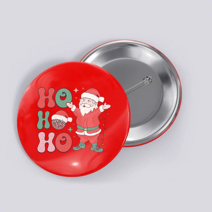 Retro Christmas Ho Ho Ho Design Button