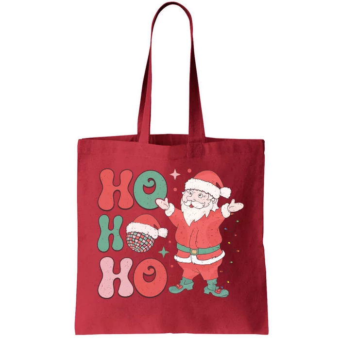 Retro Christmas Ho Ho Ho Design Tote Bag