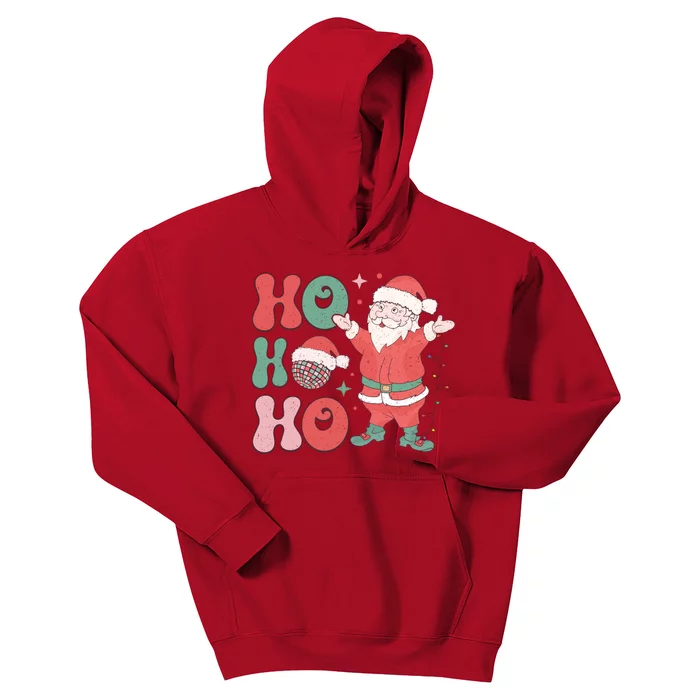 Retro Christmas Ho Ho Ho Design Kids Hoodie