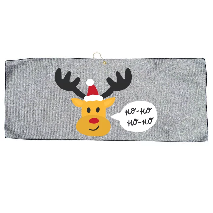 Reindeer Cartoon Ho Ho Cute Christmas Gift Large Microfiber Waffle Golf Towel