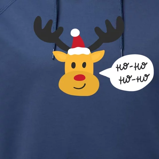 Reindeer Cartoon Ho Ho Cute Christmas Gift Performance Fleece Hoodie