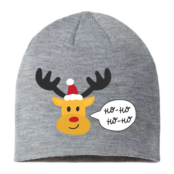 Reindeer Cartoon Ho Ho Cute Christmas Gift 8 1/2in Sustainable Knit Beanie