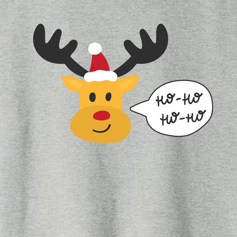 Reindeer Cartoon Ho Ho Cute Christmas Gift Women's Crop Top Tee