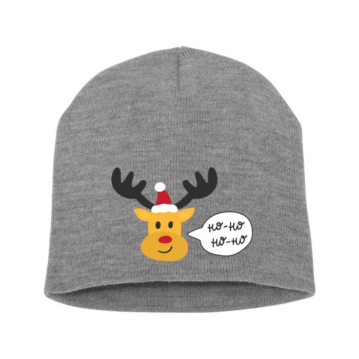 Reindeer Cartoon Ho Ho Cute Christmas Gift Short Acrylic Beanie