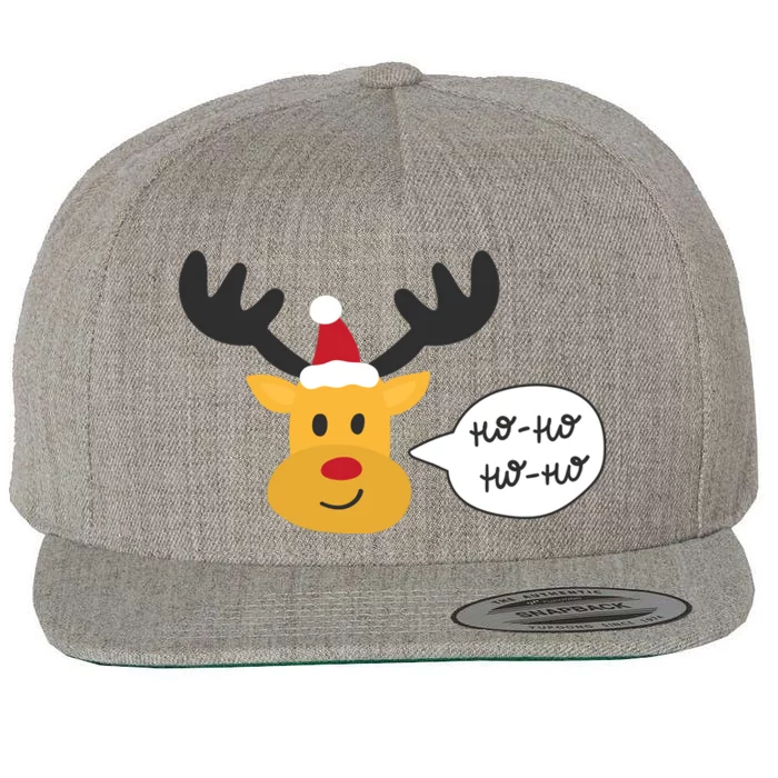 Reindeer Cartoon Ho Ho Cute Christmas Gift Wool Snapback Cap