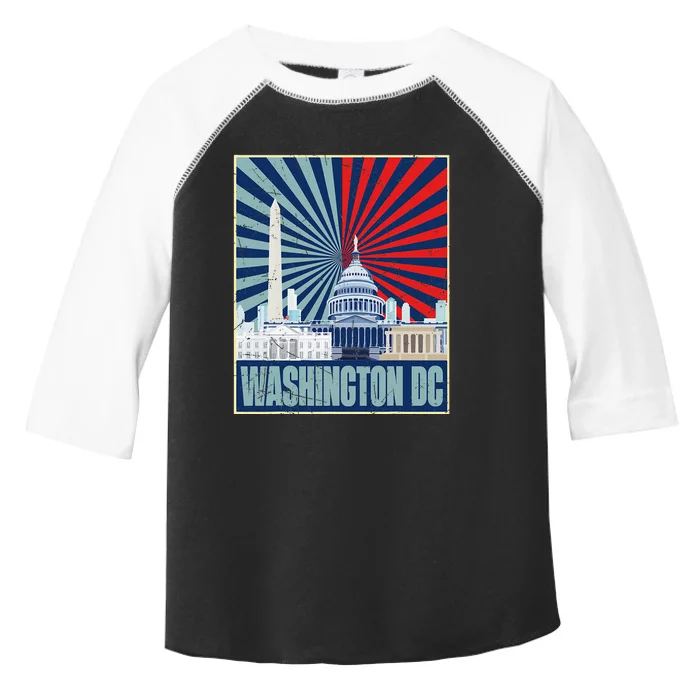 Retro Capitol Hill Washington DC American Flag 4th Of July Toddler Fine Jersey T-Shirt