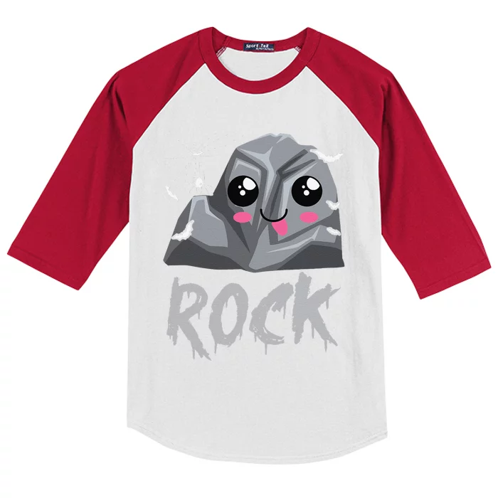 Rock Cute Halloween Rock Paper And Scissors Friend Group Kids Colorblock Raglan Jersey