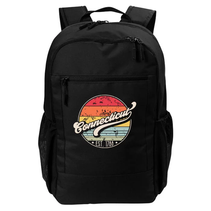 Retro Connecticut Home State Ct Cool 70s Style Sunset Daily Commute Backpack