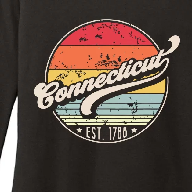 Retro Connecticut Home State Ct Cool 70s Style Sunset Womens CVC Long Sleeve Shirt