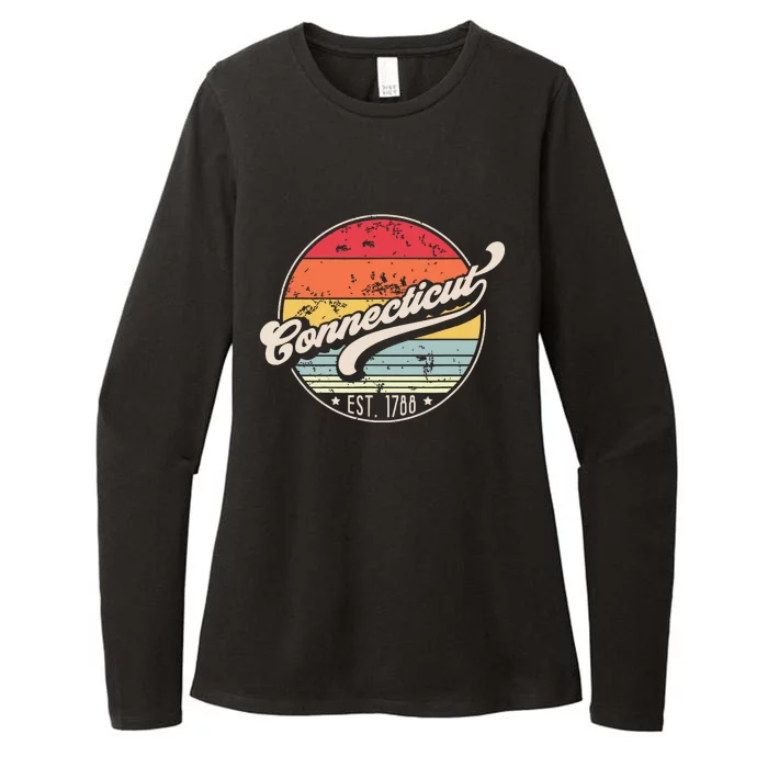 Retro Connecticut Home State Ct Cool 70s Style Sunset Womens CVC Long Sleeve Shirt