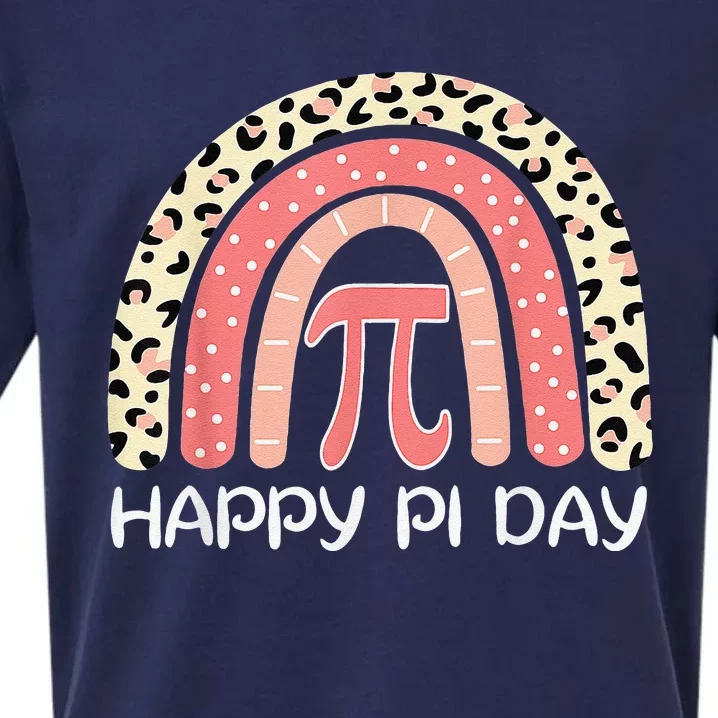 Rainbow Cheetah Happy Pi Day Math 3 14 Symbol Teacher Sueded Cloud Jersey T-Shirt