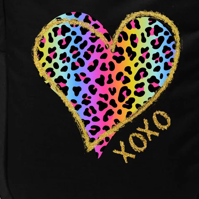 Rainbow Cheetah Heart Xoxo Impact Tech Backpack