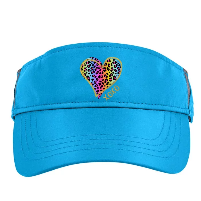 Rainbow Cheetah Heart Xoxo Adult Drive Performance Visor