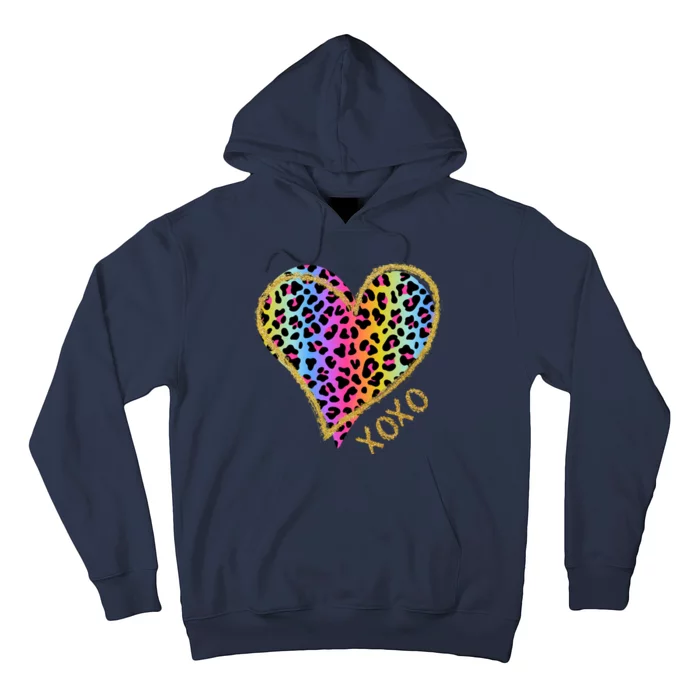 Rainbow Cheetah Heart Xoxo Hoodie