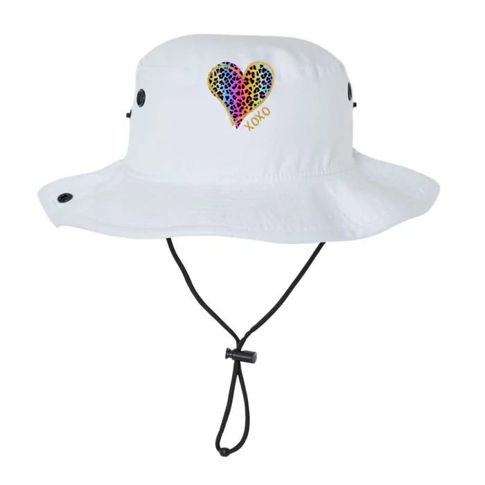 Rainbow Cheetah Heart Xoxo Legacy Cool Fit Booney Bucket Hat