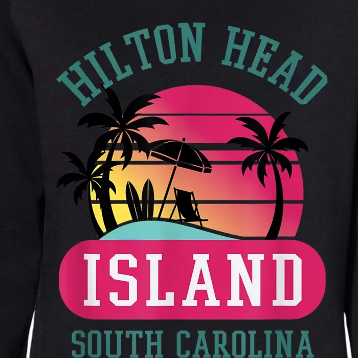 Retro Cool Hilton Head Island SC Beach Souvenir Novelty Art Womens California Wash Sweatshirt