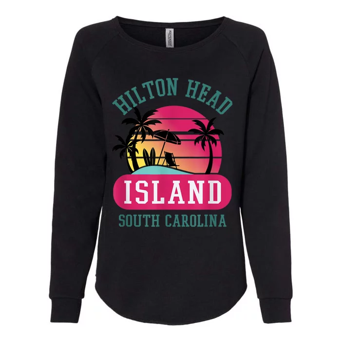 Retro Cool Hilton Head Island SC Beach Souvenir Novelty Art Womens California Wash Sweatshirt