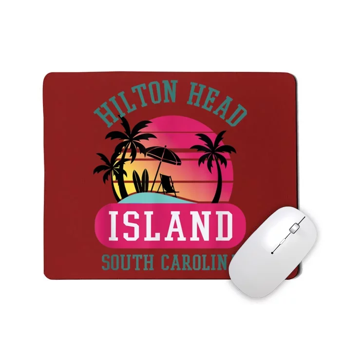 Retro Cool Hilton Head Island SC Beach Souvenir Novelty Art Mousepad