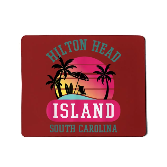 Retro Cool Hilton Head Island SC Beach Souvenir Novelty Art Mousepad