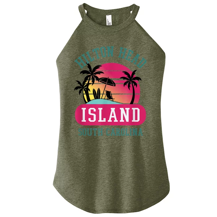 Retro Cool Hilton Head Island SC Beach Souvenir Novelty Art Women’s Perfect Tri Rocker Tank