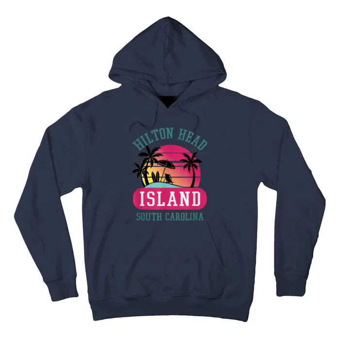 Retro Cool Hilton Head Island SC Beach Souvenir Novelty Art Tall Hoodie