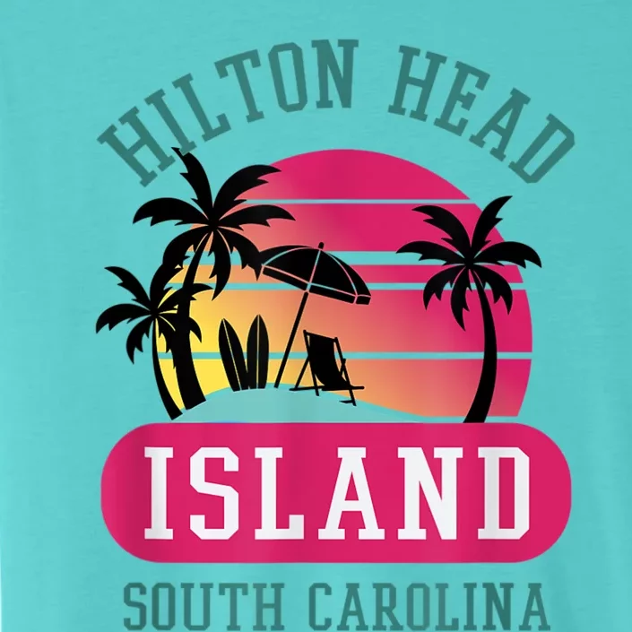 Retro Cool Hilton Head Island SC Beach Souvenir Novelty Art ChromaSoft Performance T-Shirt