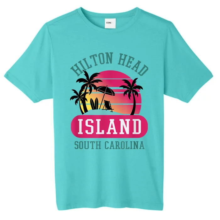 Retro Cool Hilton Head Island SC Beach Souvenir Novelty Art ChromaSoft Performance T-Shirt