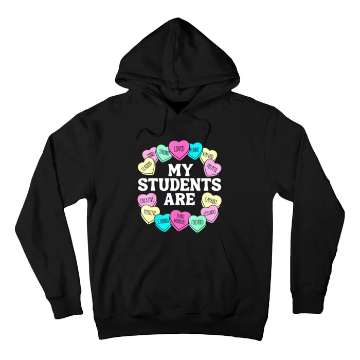 Retro Candy Heart Teacher Valentine's Positive Affirmation Hoodie