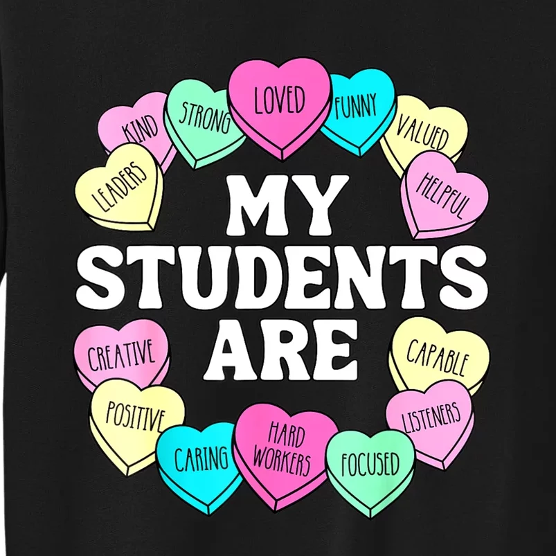 Retro Candy Heart Teacher Valentine's Positive Affirmation Sweatshirt