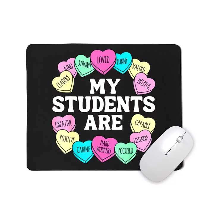 Retro Candy Heart Teacher Valentine's Positive Affirmation Mousepad