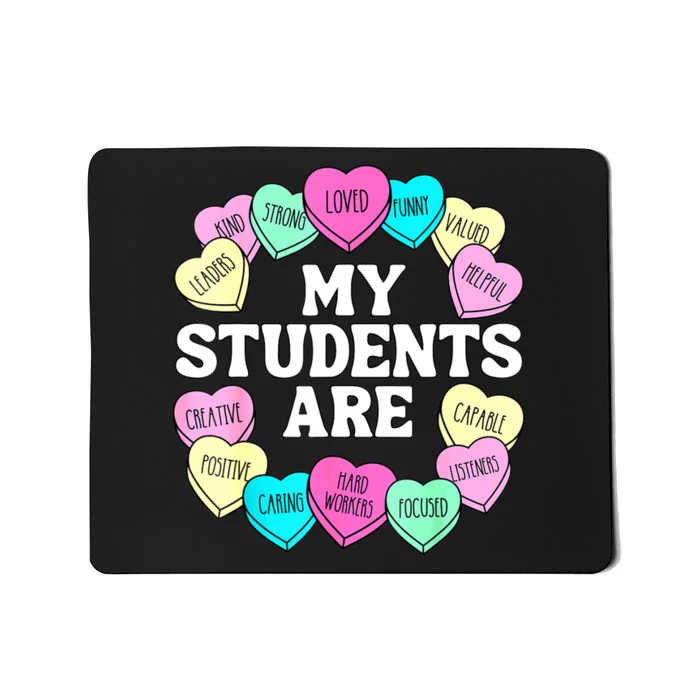 Retro Candy Heart Teacher Valentine's Positive Affirmation Mousepad