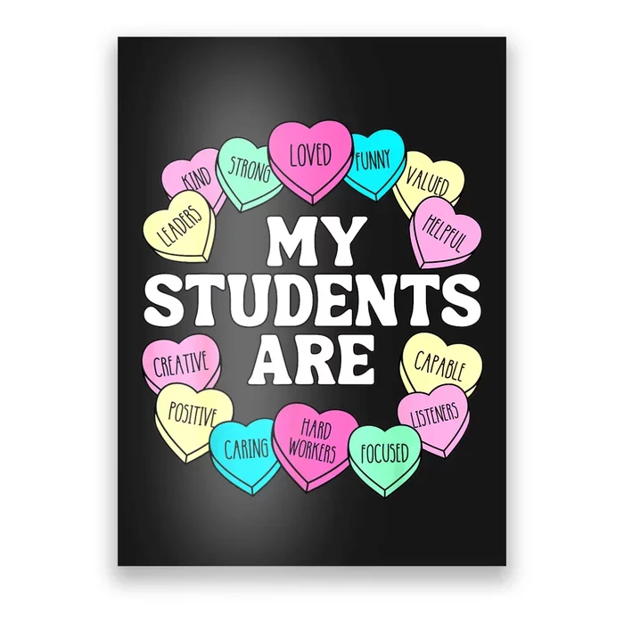 Retro Candy Heart Teacher Valentine's Positive Affirmation Poster