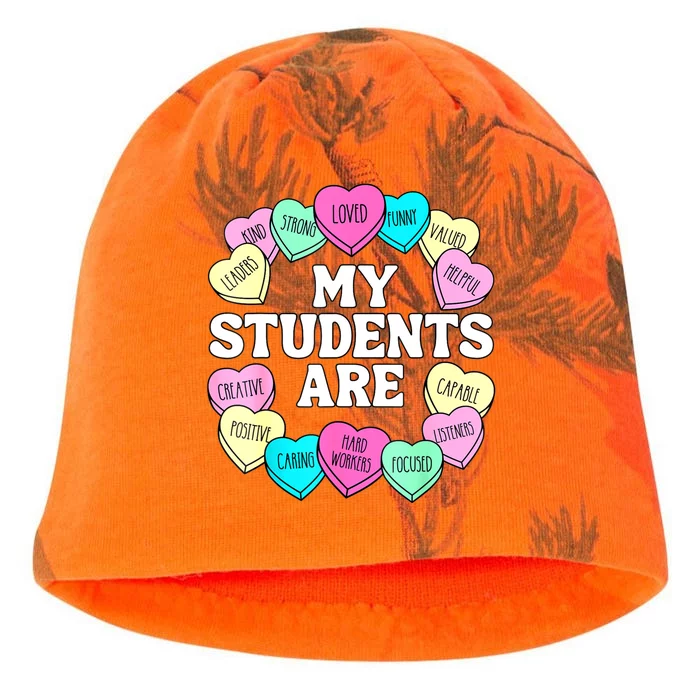 Retro Candy Heart Teacher Valentine's Positive Affirmation Kati - Camo Knit Beanie