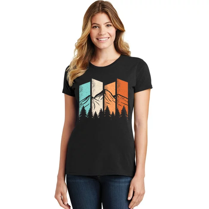 Retro Camping Hiking Nature Landscape Outdoor Women's T-Shirt