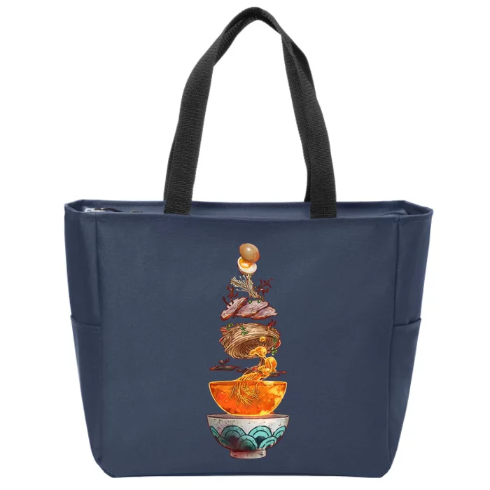 Ramen Composition High Quality Zip Tote Bag