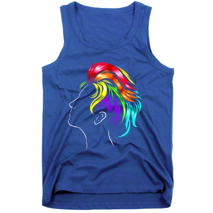 Rainbow Colorful Hair Lgbtq Gay Lesbian Pride Month Gift Tank Top