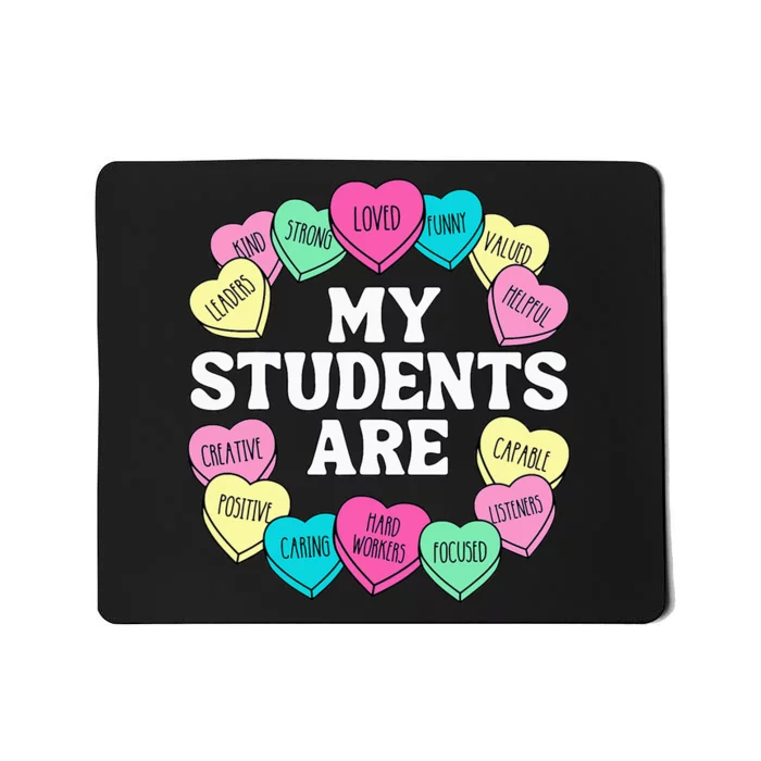 Retro Candy Heart Teacher Valentine's Positive Affirmation Mousepad