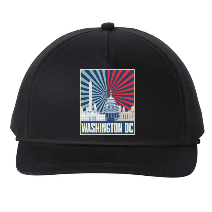 Retro Capitol Hill Washington Dc American Flag Snapback Five-Panel Rope Hat