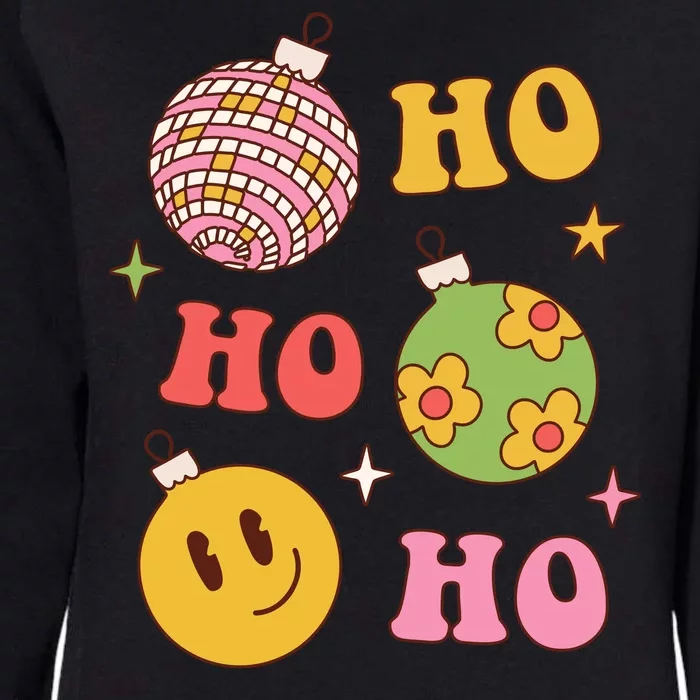 Retro Christmas Ho Ho Ho Festive Holiday Womens California Wash Sweatshirt