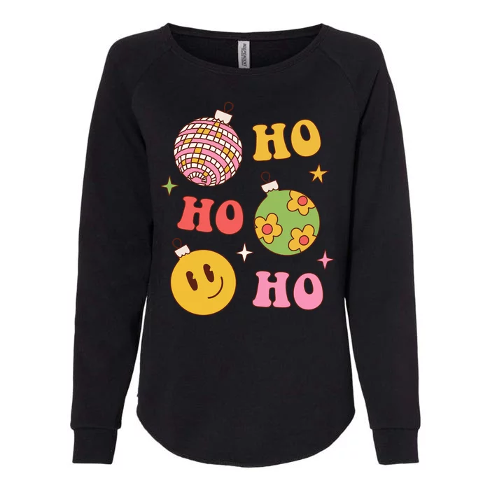 Retro Christmas Ho Ho Ho Festive Holiday Womens California Wash Sweatshirt